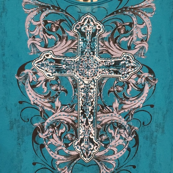 Appropriate Behavior Cross Top with Glitter - Picture 2 of 5